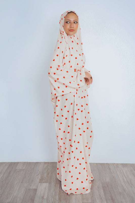 Mini Loves Red Pull-On Khimar