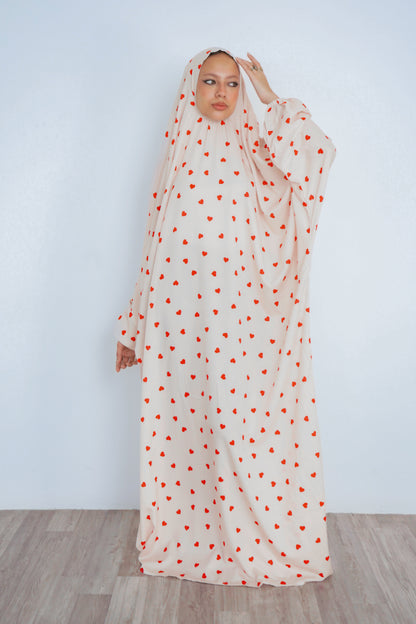 Mini Loves Red Pull-On Khimar