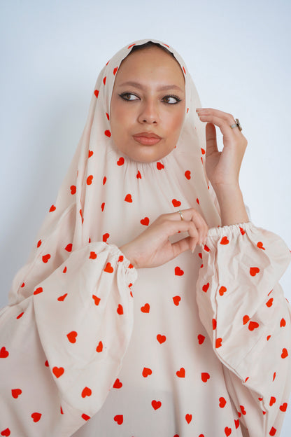 Mini Loves Red Pull-On Khimar